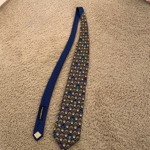 Vintage navy and gold silk Versace tie